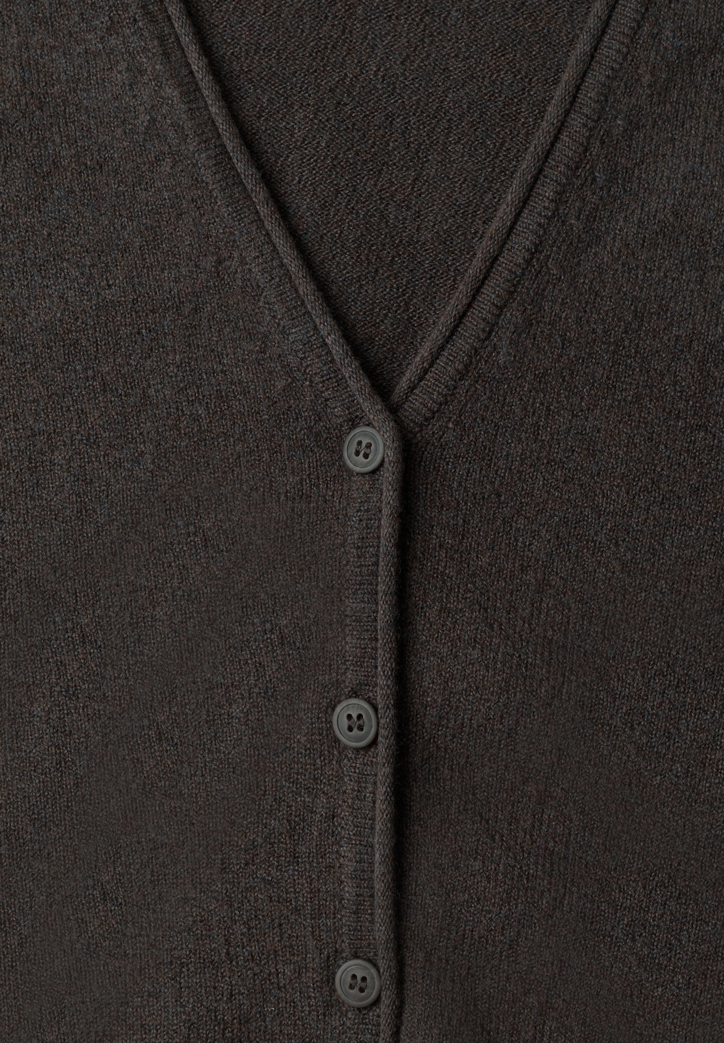 Street One - Cadigan mit V-Neck und Knopfleiste - Farbe: black coffee mel.