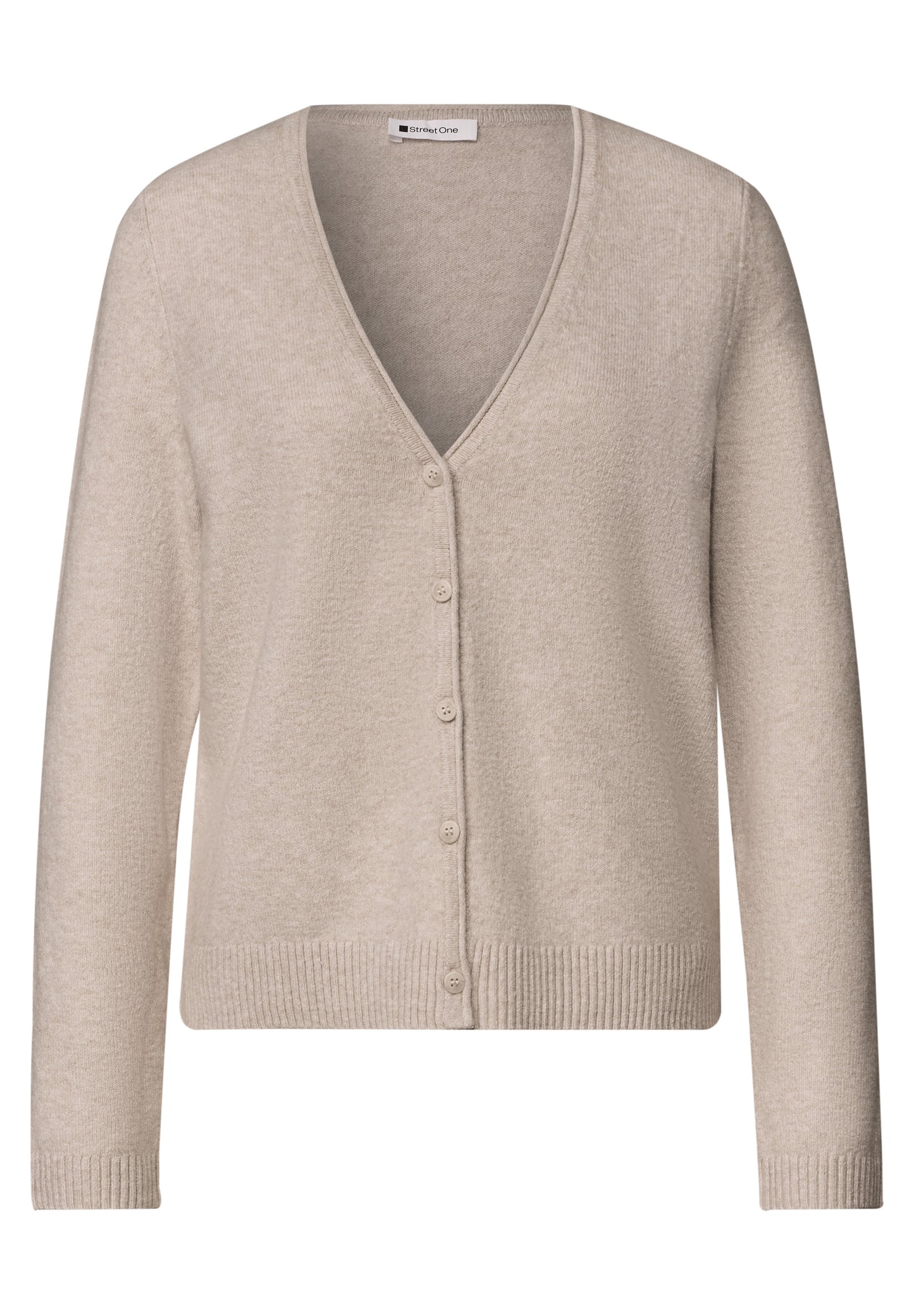 Street One - Cadigan mit V-Neck und Knopfleiste - Farbe: clay sand mel.