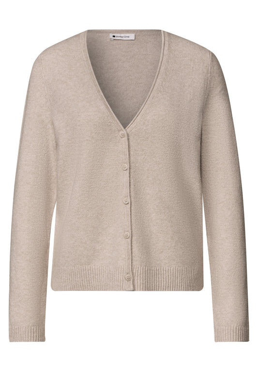 Street One - Cadigan mit V-Neck und Knopfleiste - Farbe: clay sand mel.