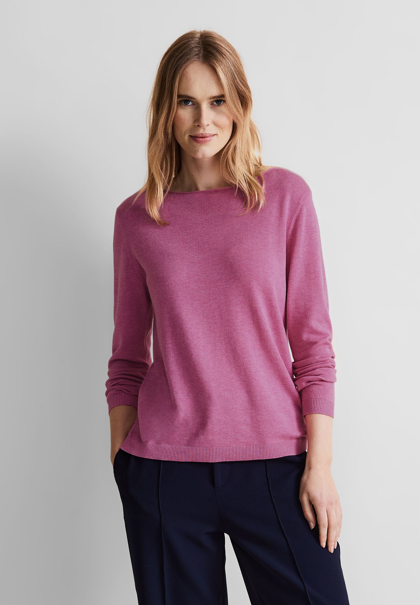 Street One - Basic Pullover - pink melange