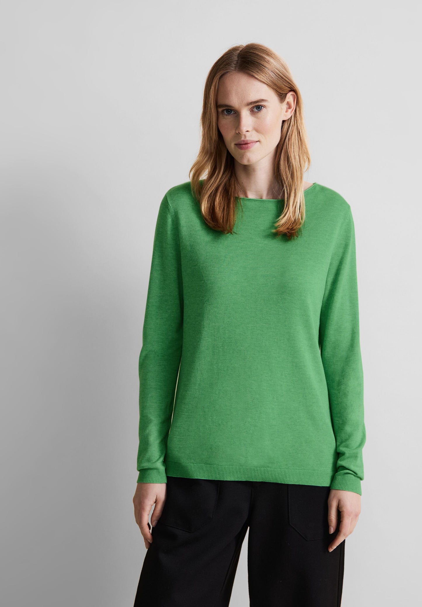 Street One - Basic Pullover - grün melange