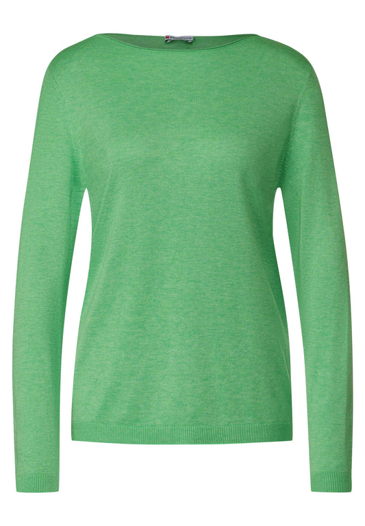 Street One - Basic Pullover - grün melange