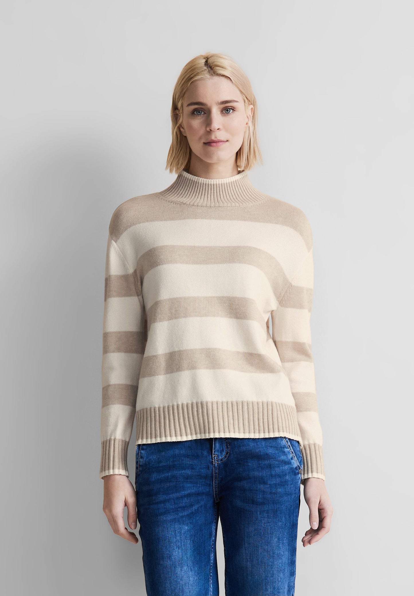 Street One - Streifen Pullover - ecru