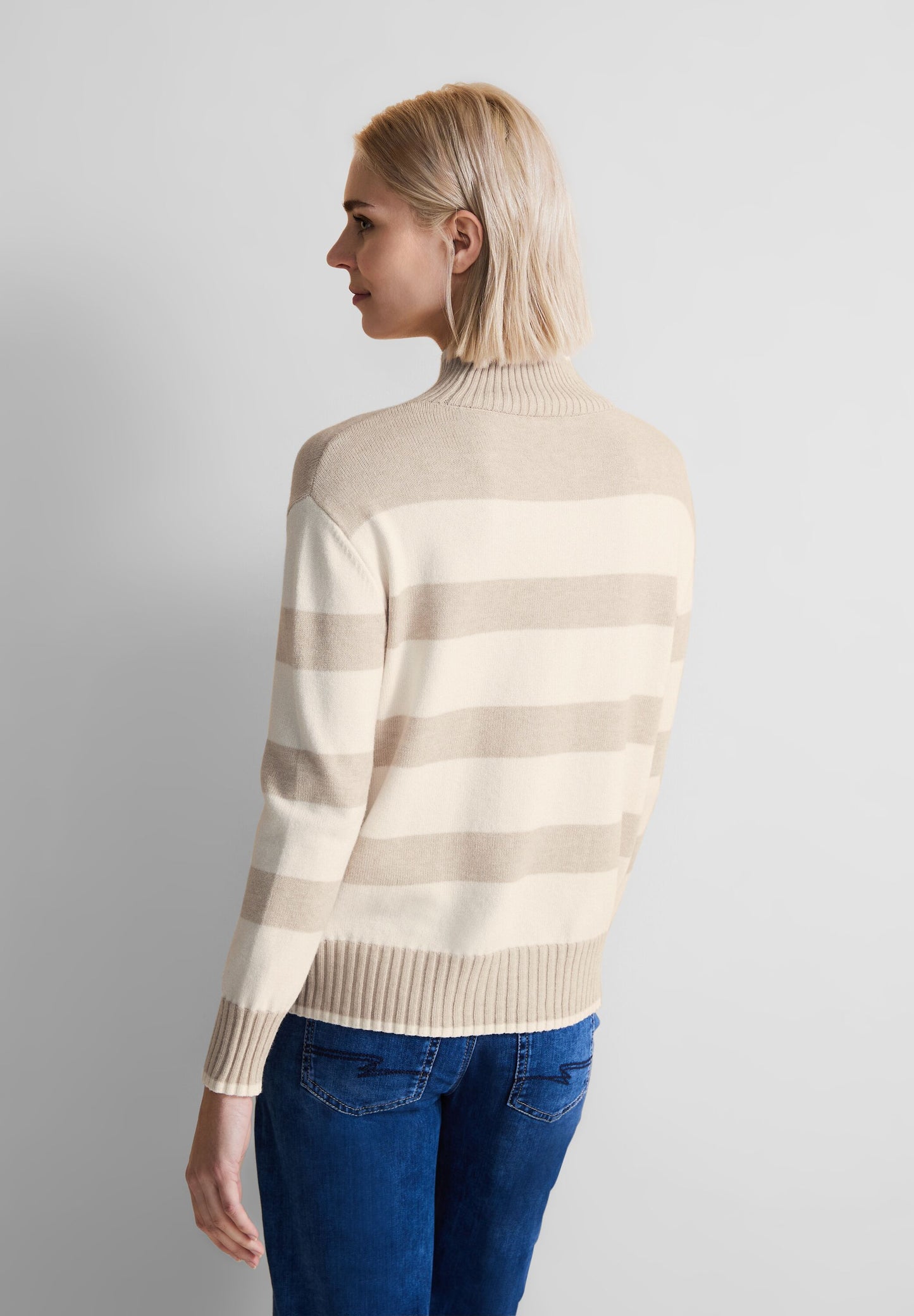 Street One - Streifen Pullover - ecru