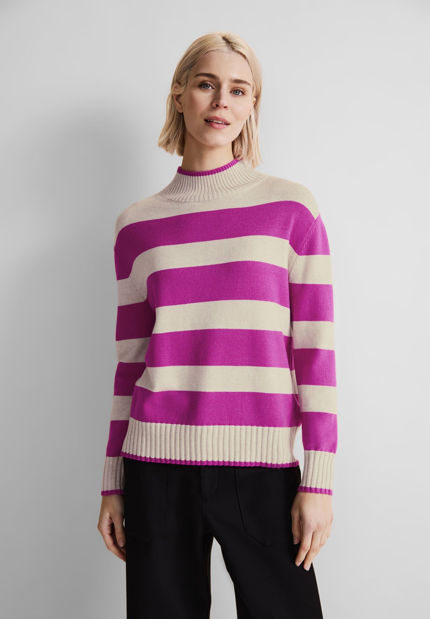 Street One - Streifen Pullover - pink