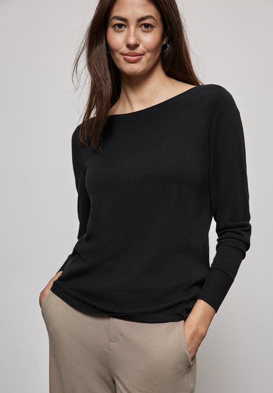 Street One Basic Pullover - Farbe: schwarz