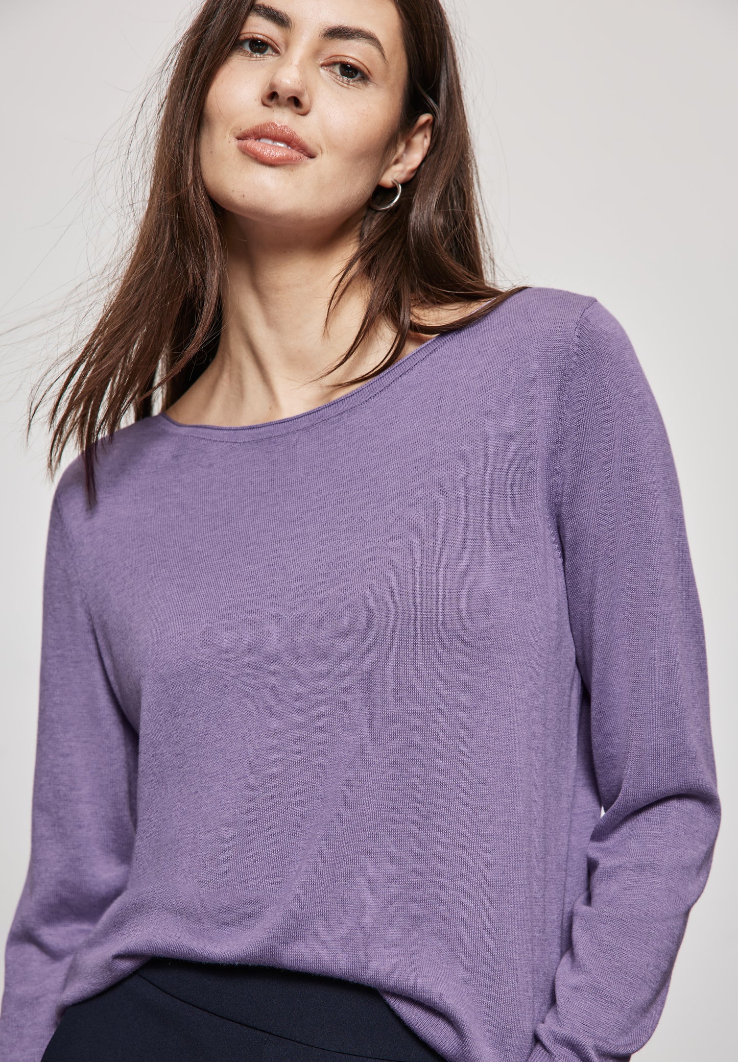 Street One Basic Pullover - Farbe: violet melange