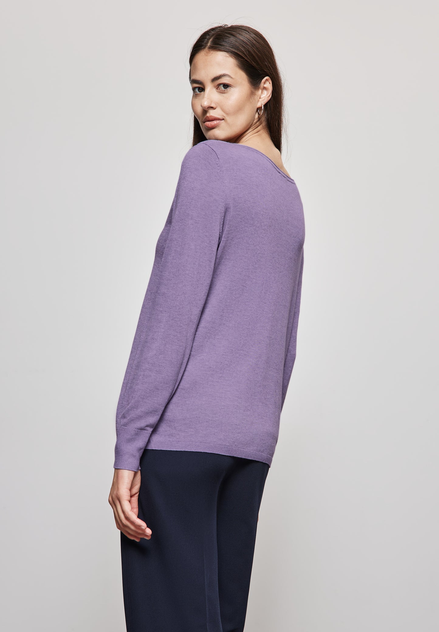 Street One Basic Pullover - Farbe: violet melange