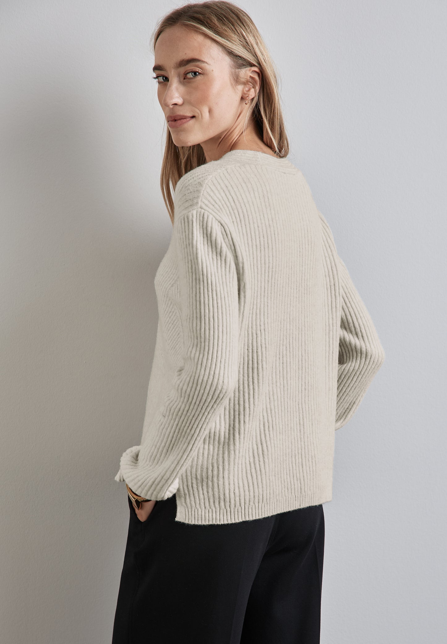 Street One Strukturpullover - Farbe: beige