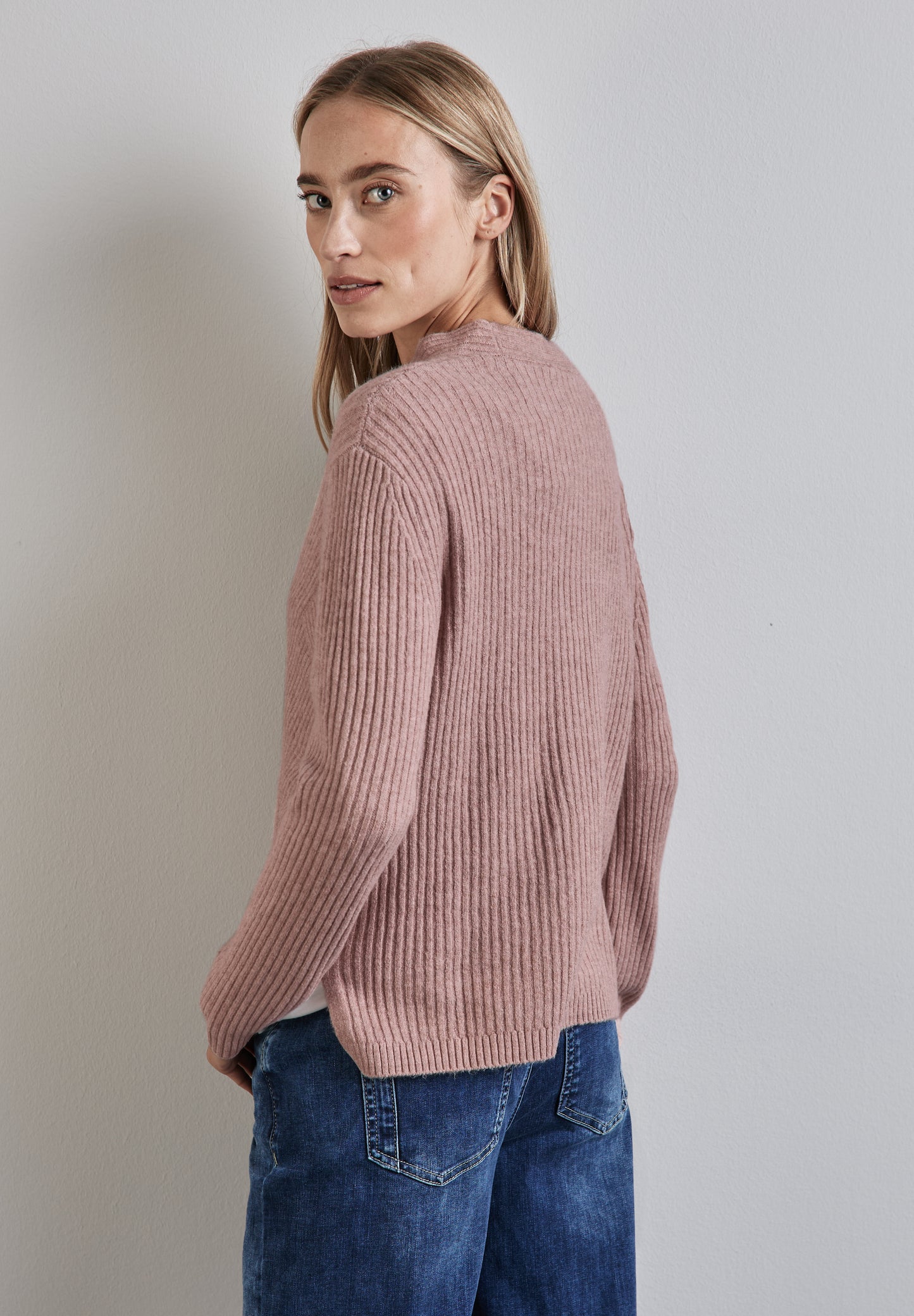 Street One Strukturpullover - Farbe: rosewood pink