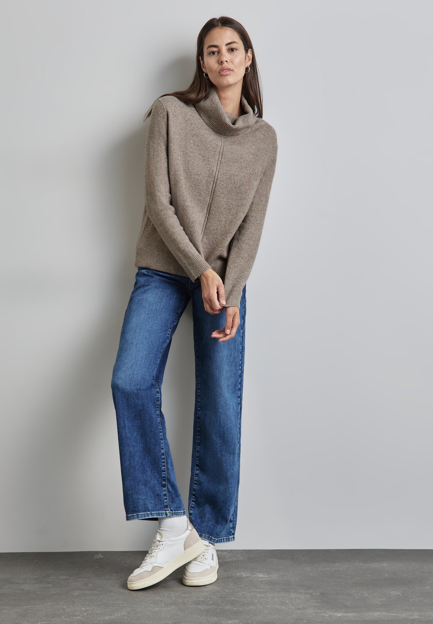 Street One Rollkragen Pullover - Farbe: mocha beige mel.