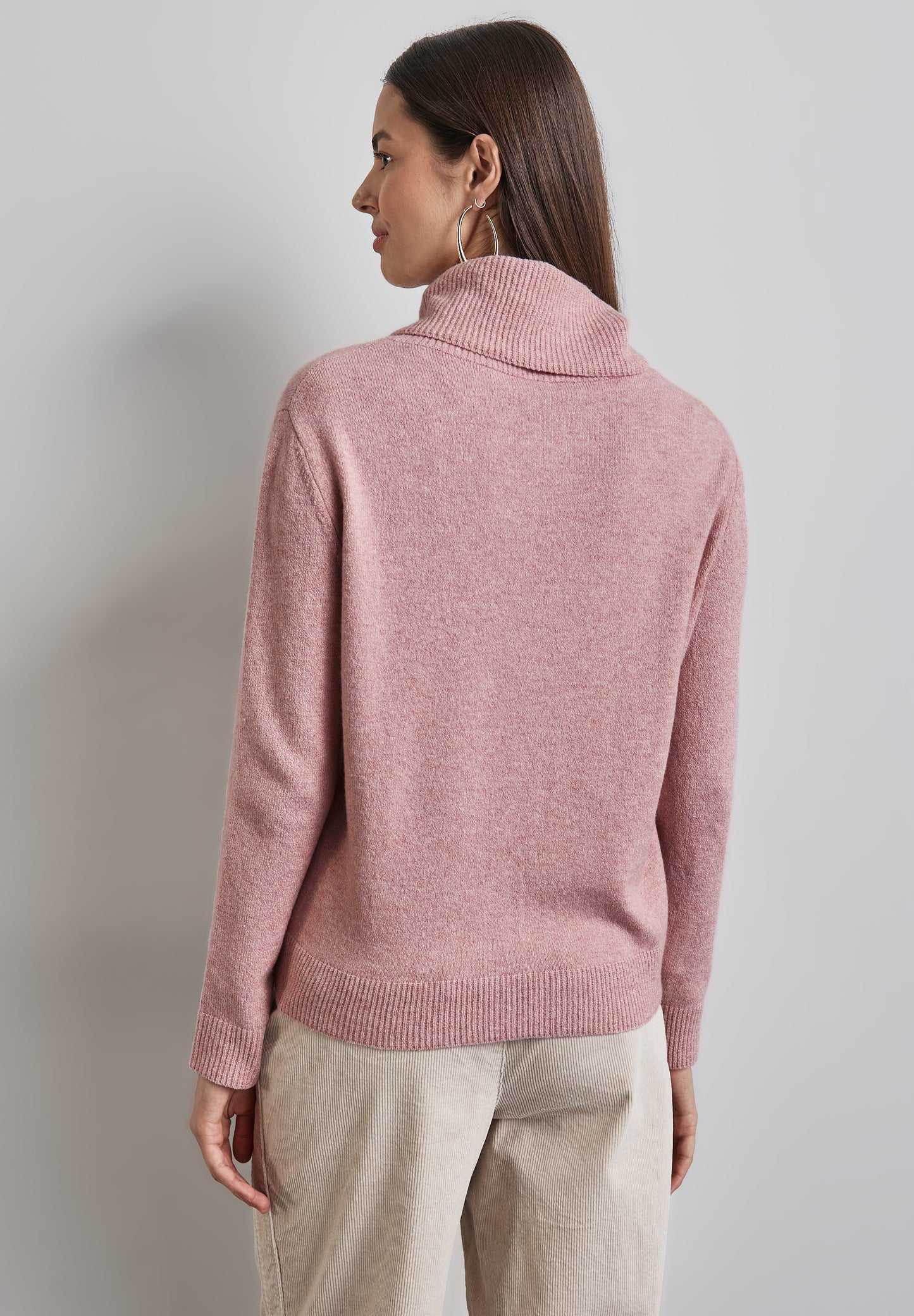 Street One Rollkragen Pullover - Farbe: petal rose mel.