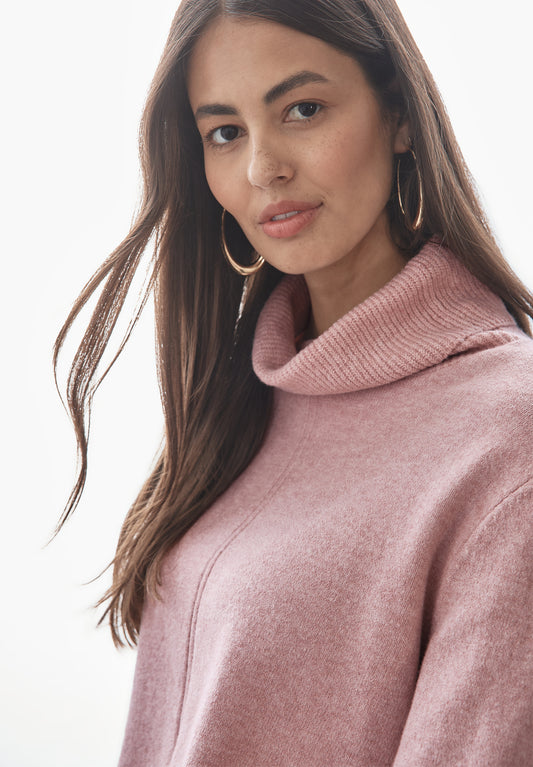 Street One Rollkragen Pullover - Farbe: petal rose mel.