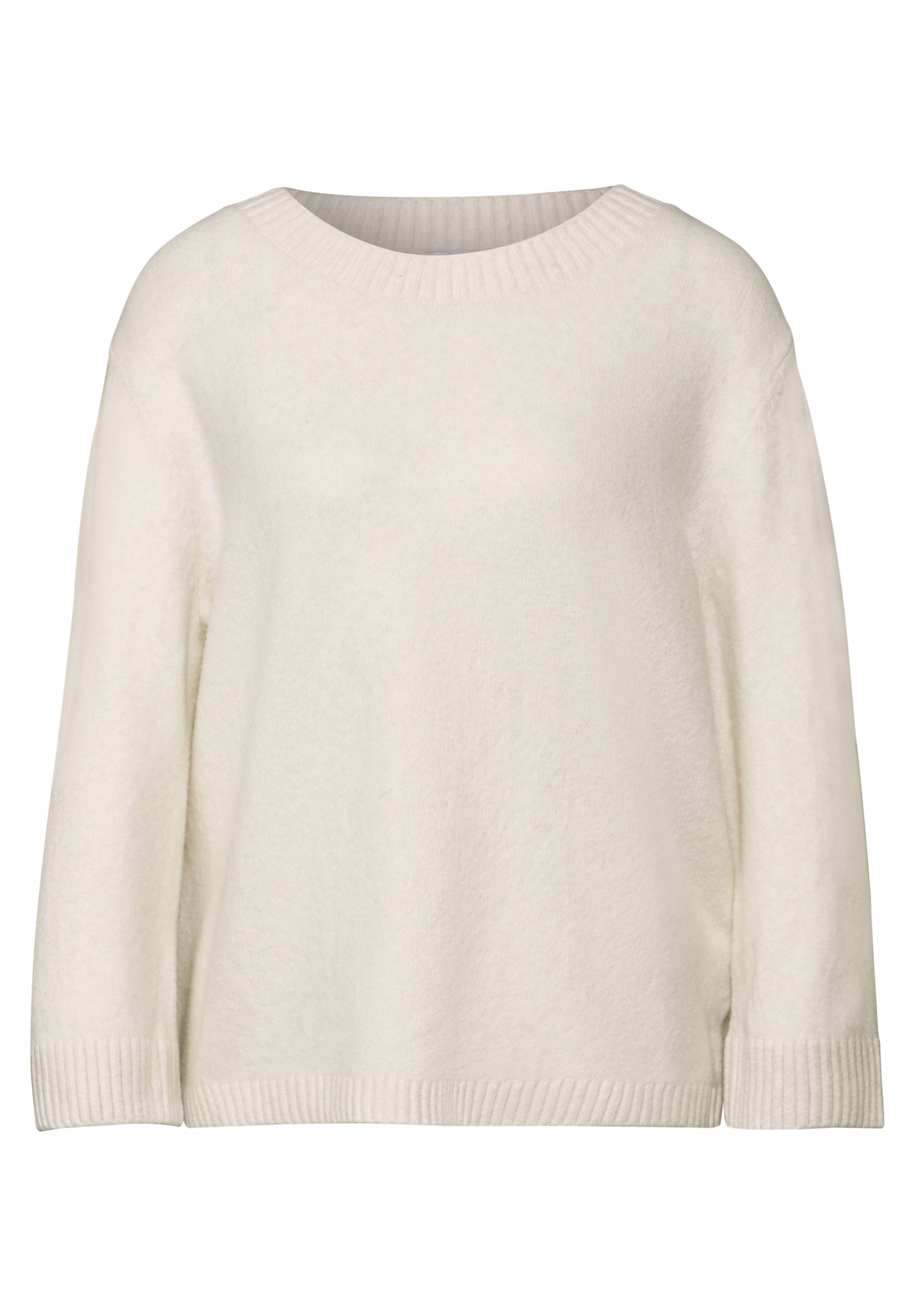 Street One Strickpullover mit Rundhals - Farbe: cream white melange