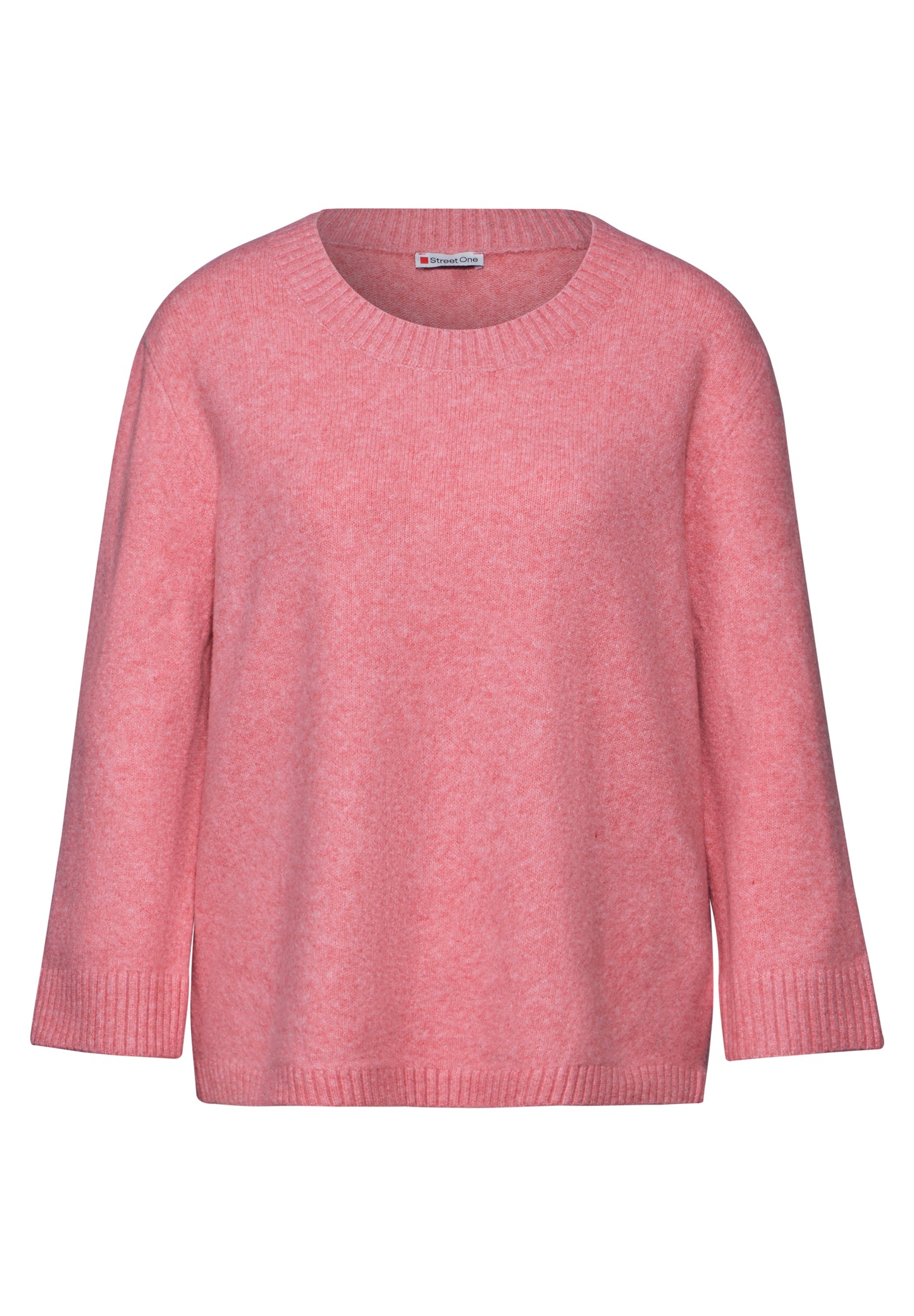 Street One Strickpullover mit Rundhals - Farbe: sugar coral mel.