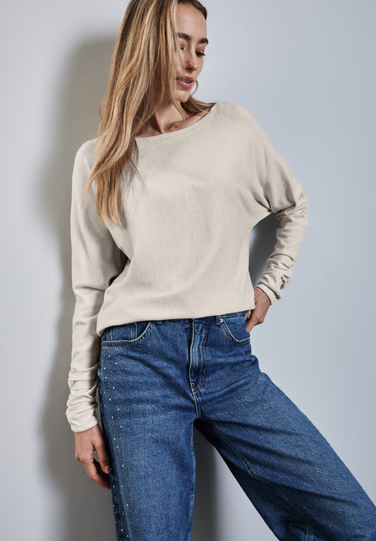 Street One Dolman Pullover - Farbe: cream white melange