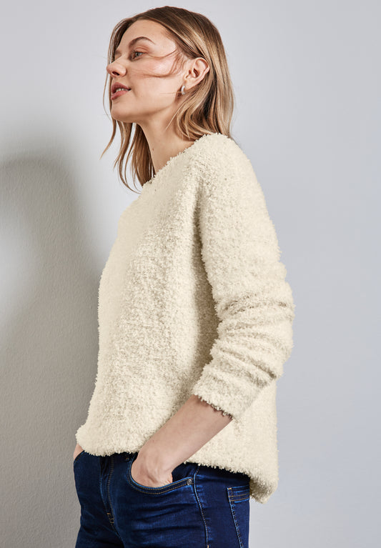 Street One Pullover in Beige – Damenpullover aus Materialmix, Modell A303147