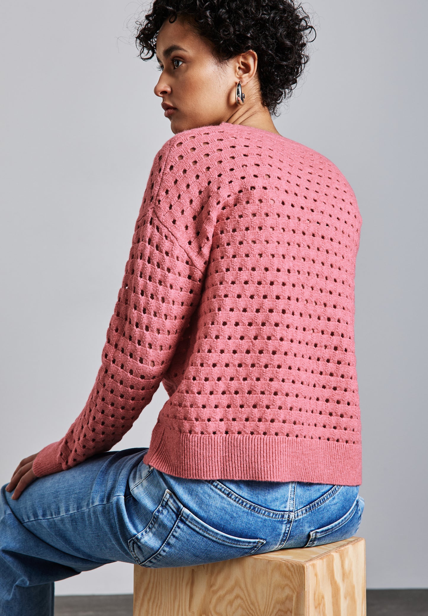 Street One Pullover mit Struktur - Farbe: sugar coral mel.