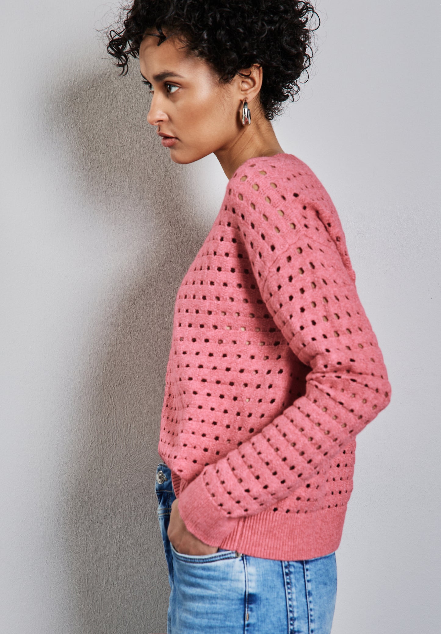 Street One Pullover mit Struktur - Farbe: sugar coral mel.