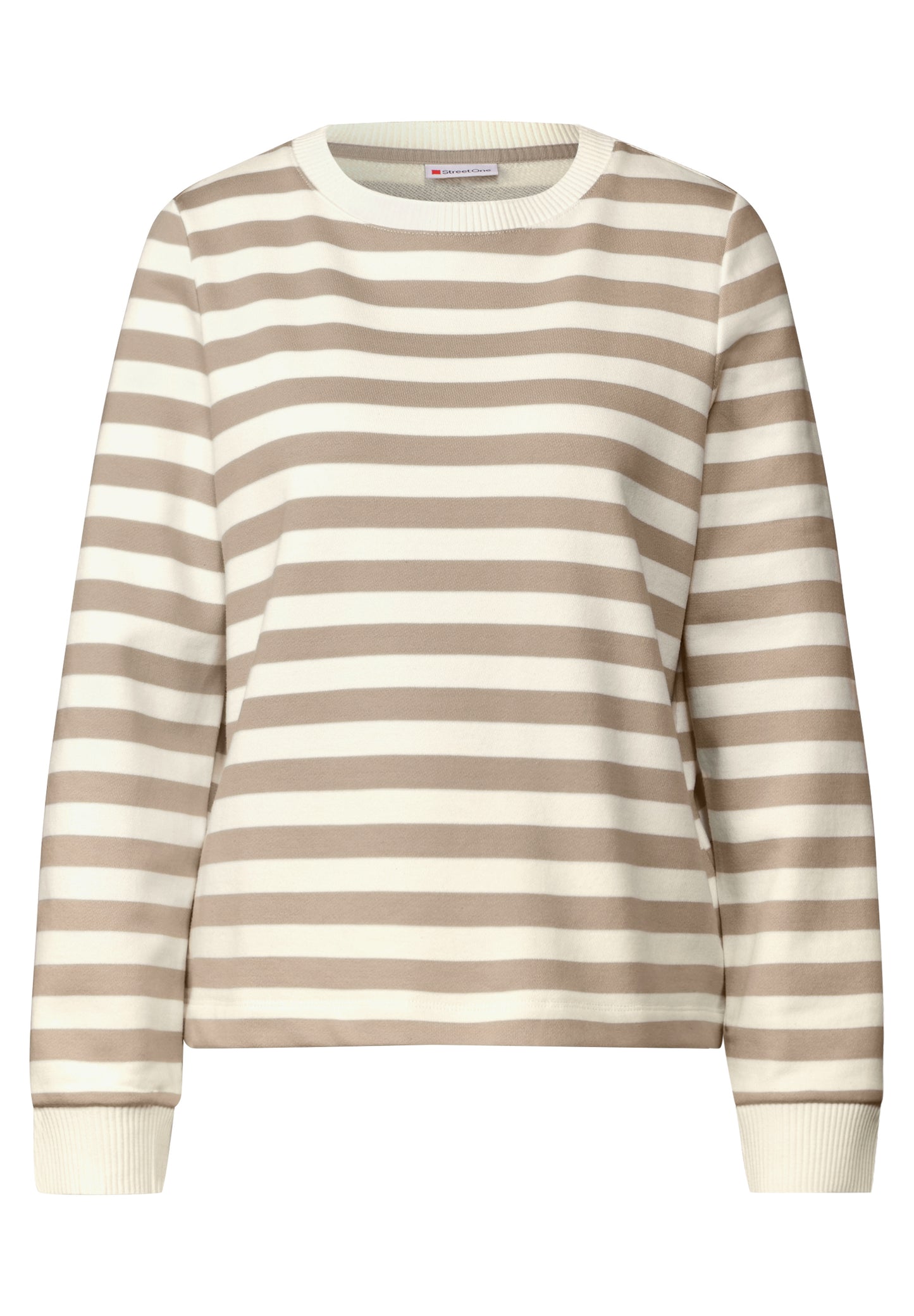 Street One Gestreifter Sweater - Farbe: safari beige