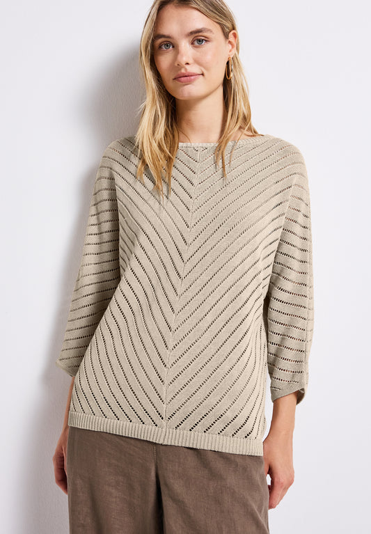 Street One Strukturpullover - Farbe: tusk cream