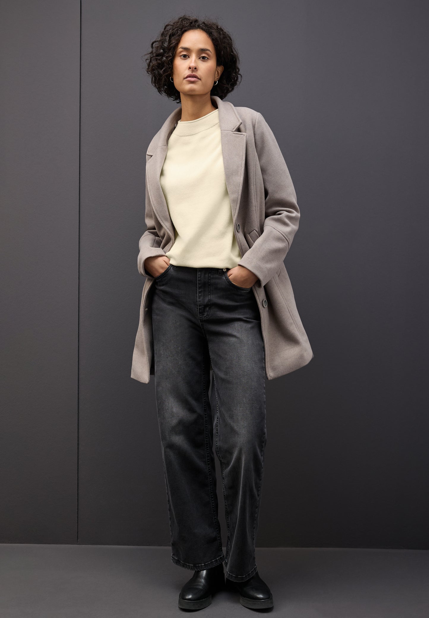 Street One Pullover mit Rollkante - Farbe: soft beige
