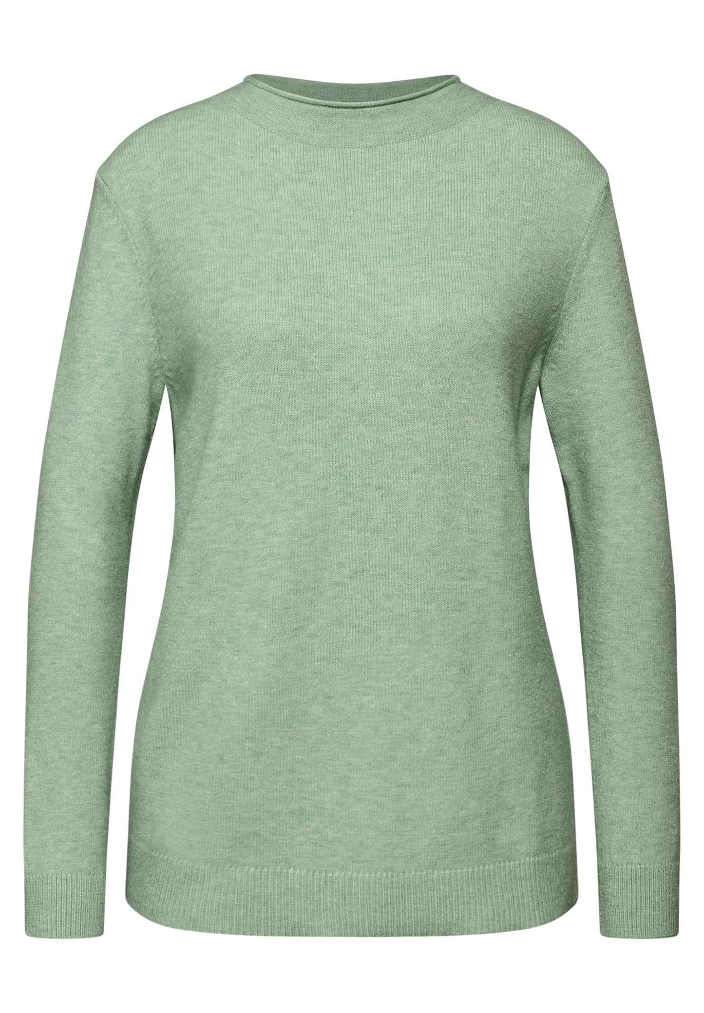 Street One Pullover mit Rollkante - Farbe: serene green mel.