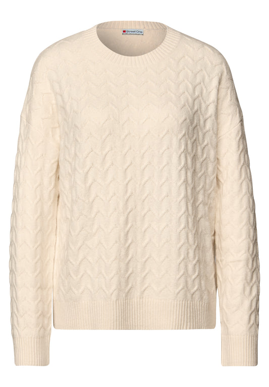 Street One Kuscheliger Strukturpullover - Farbe: soft beige