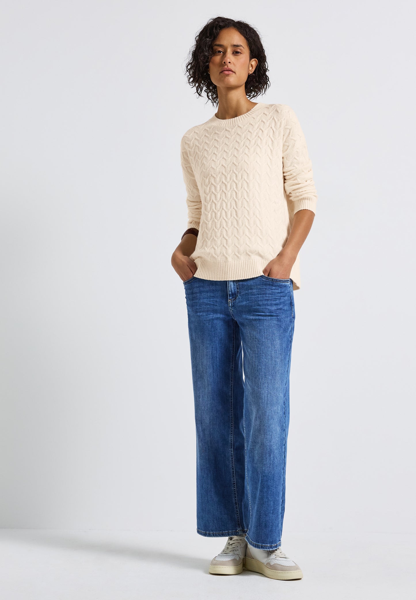 Street One Kuscheliger Strukturpullover - Farbe: soft beige