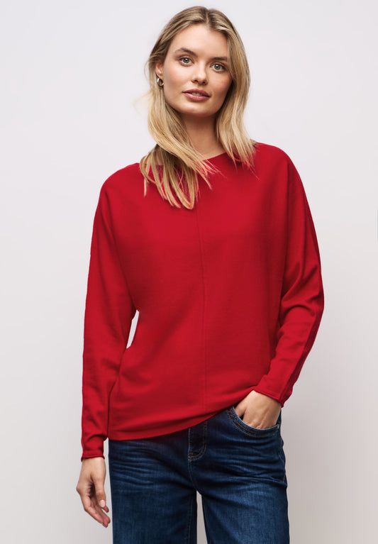 Street One Basic Dolman Pullover - Farbe: racing red