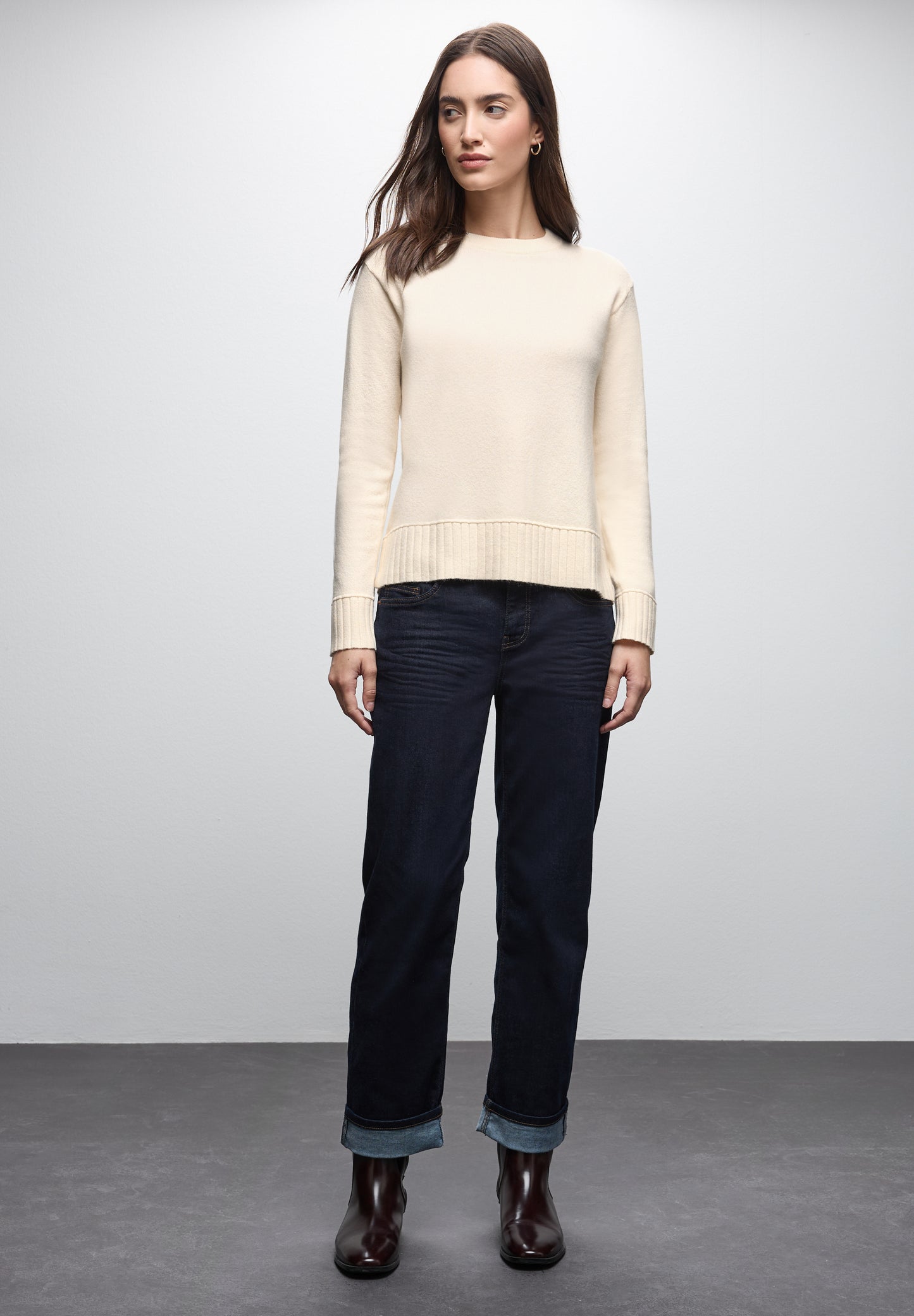 Street One Rundhals Pullover - Farbe: soft beige