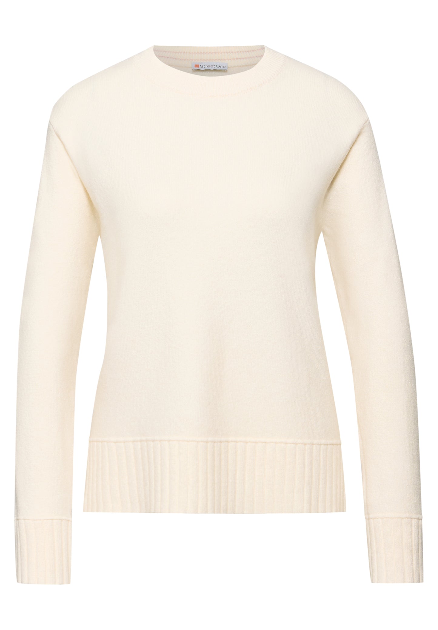 Street One Rundhals Pullover - Farbe: soft beige
