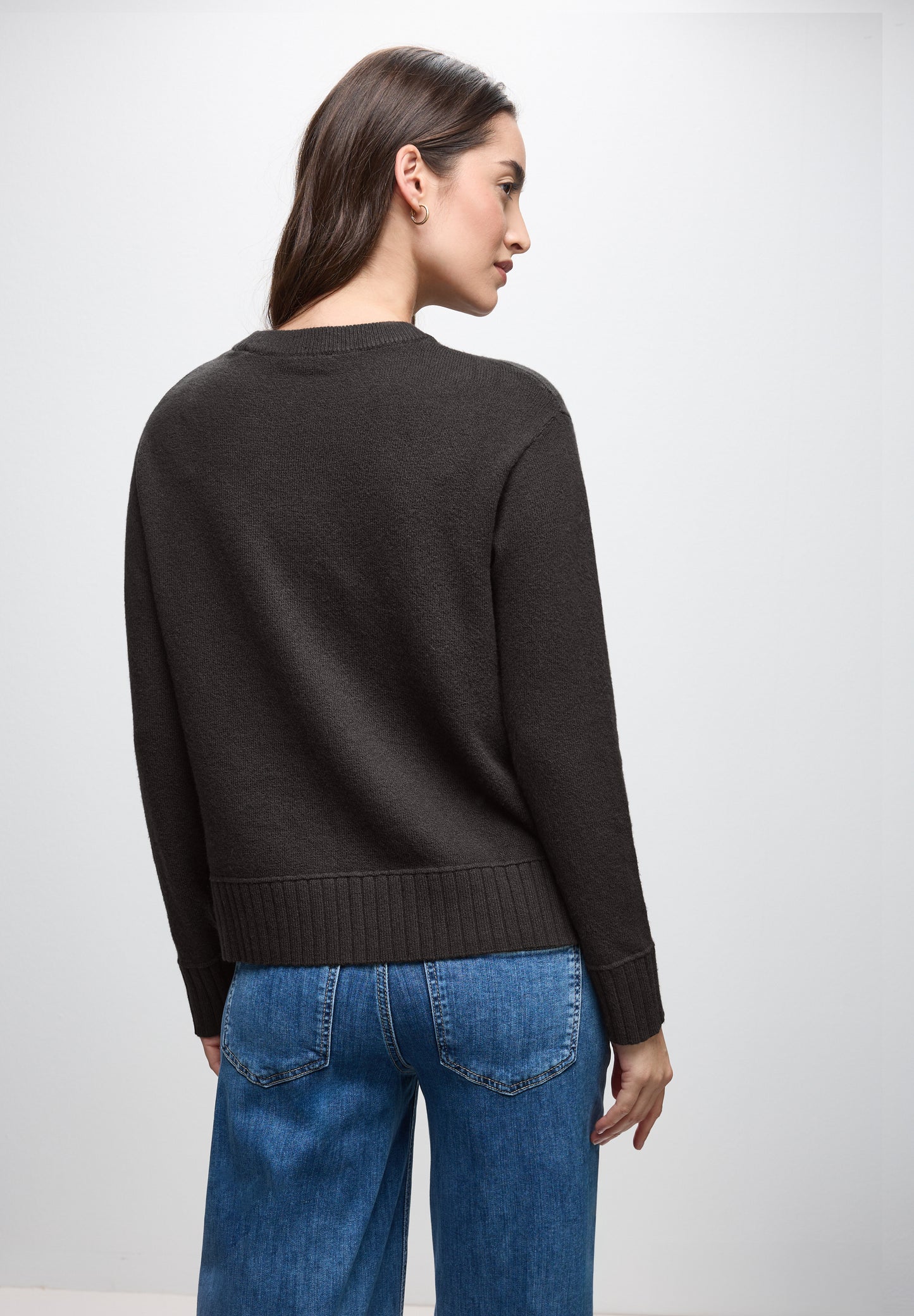 Street One Rundhals Pullover - Farbe: darkest brown