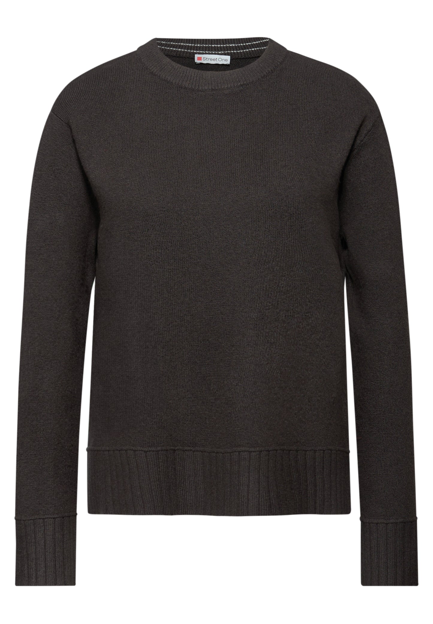 Street One Rundhals Pullover - Farbe: darkest brown
