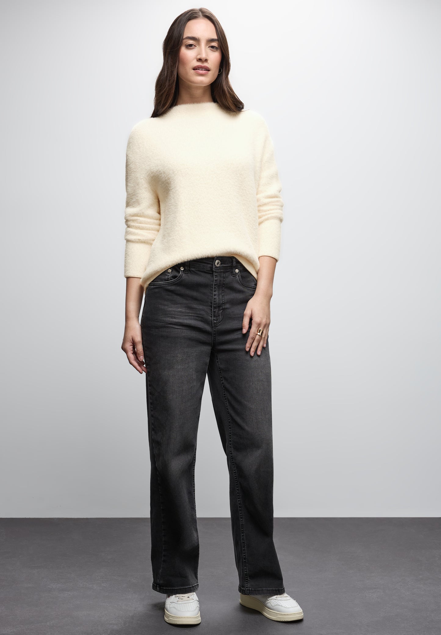 Street One Federgarn Pullover - Farbe: soft beige