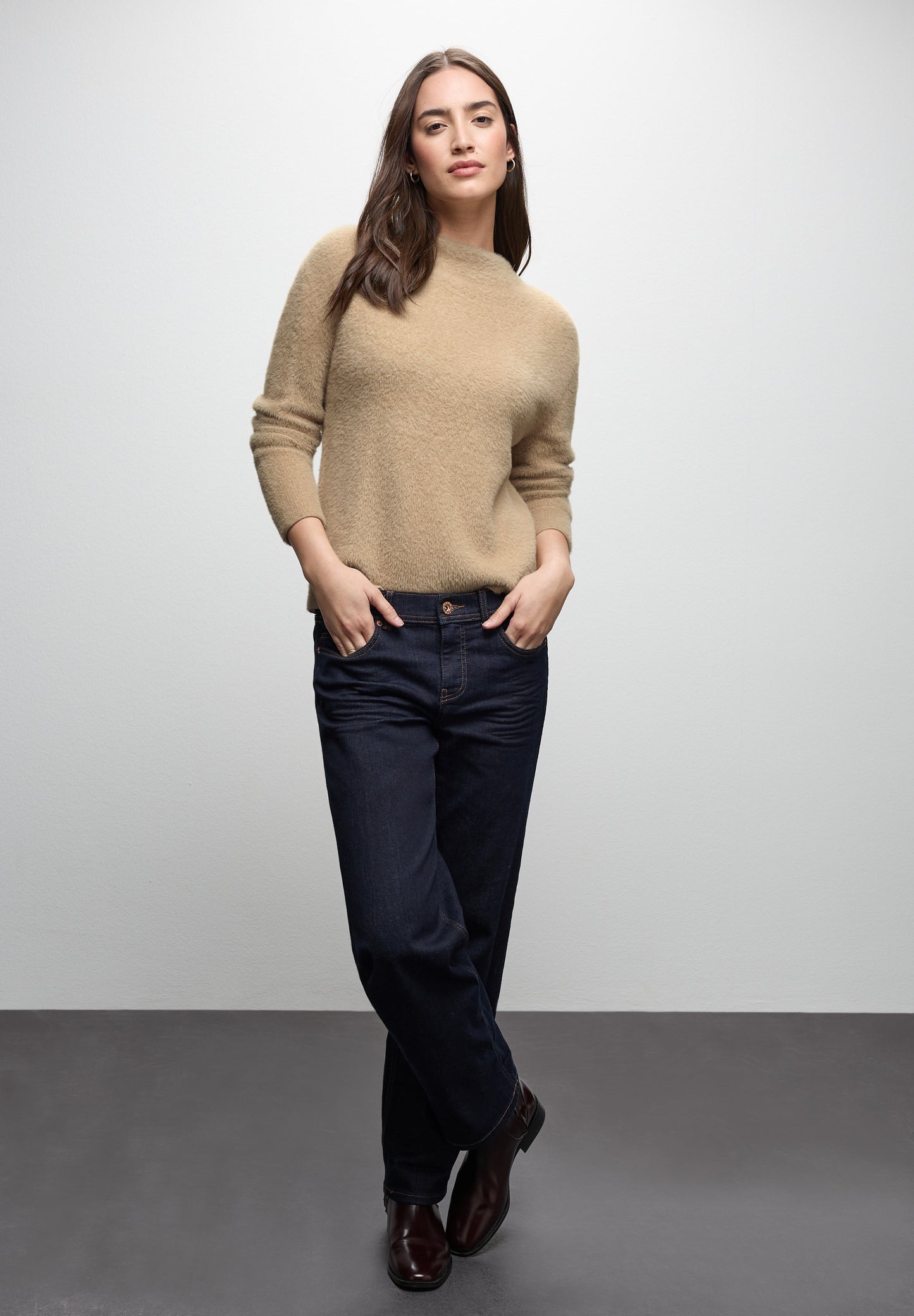 Street One Federgarn Pullover - Farbe: sanded beige