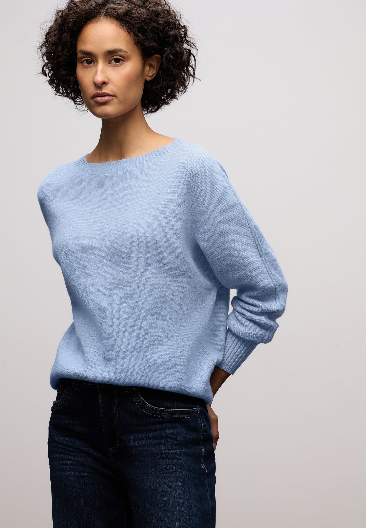 Street One Cosy Dolman Pullover - Farbe: frosted blue mel.