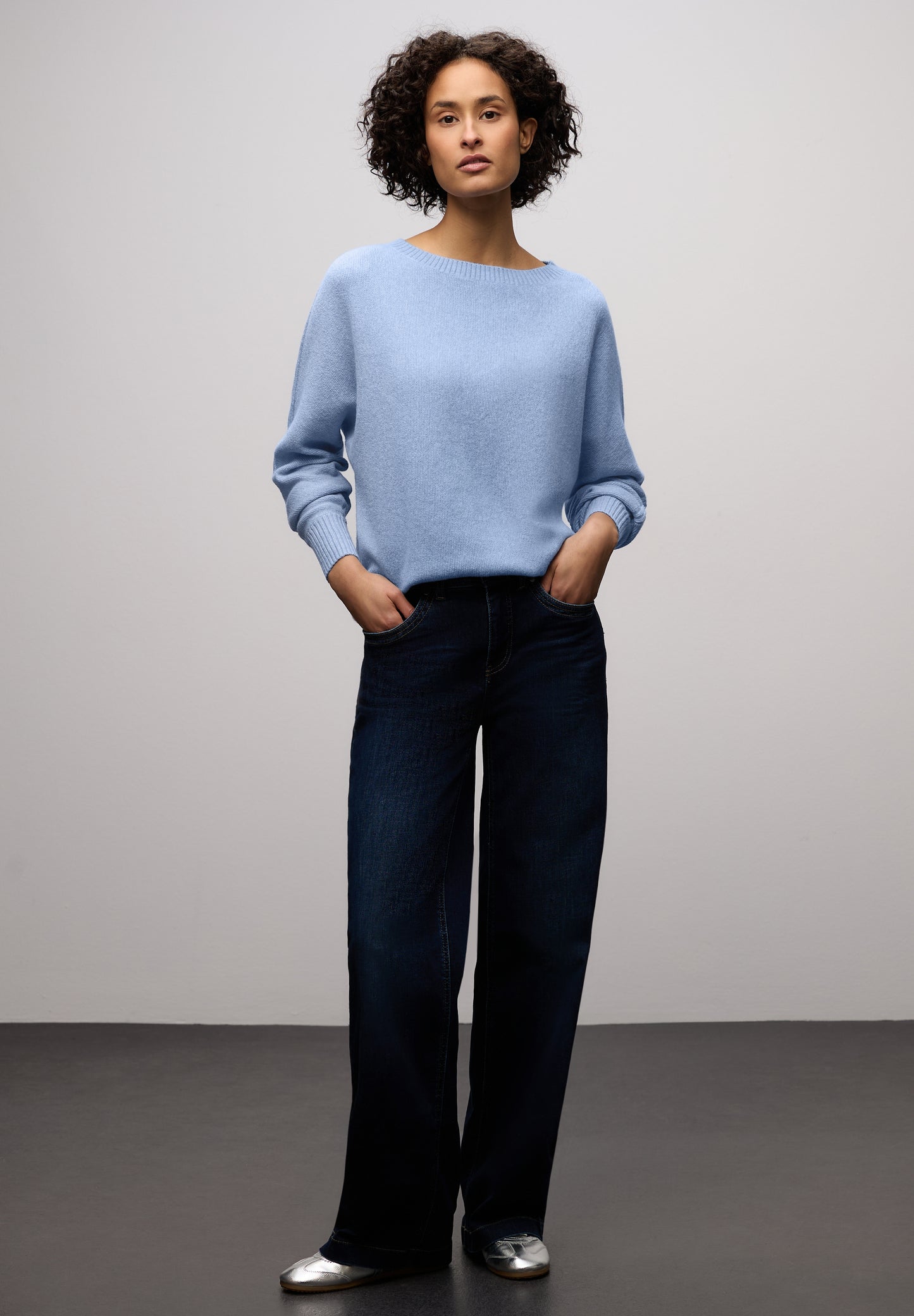 Street One Cosy Dolman Pullover - Farbe: frosted blue mel.