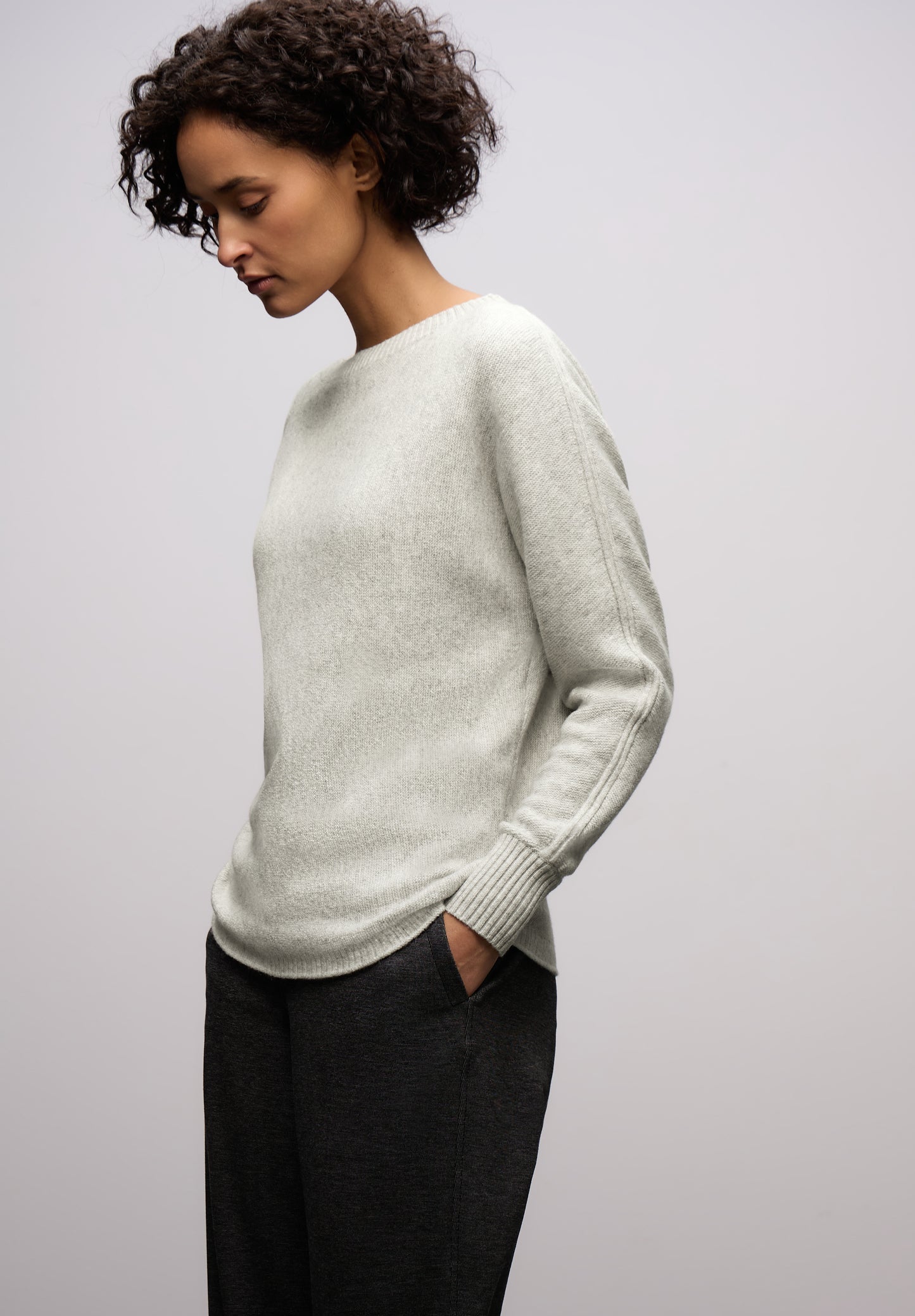 Street One Cosy Dolman Pullover - Farbe: pelican grey mel.