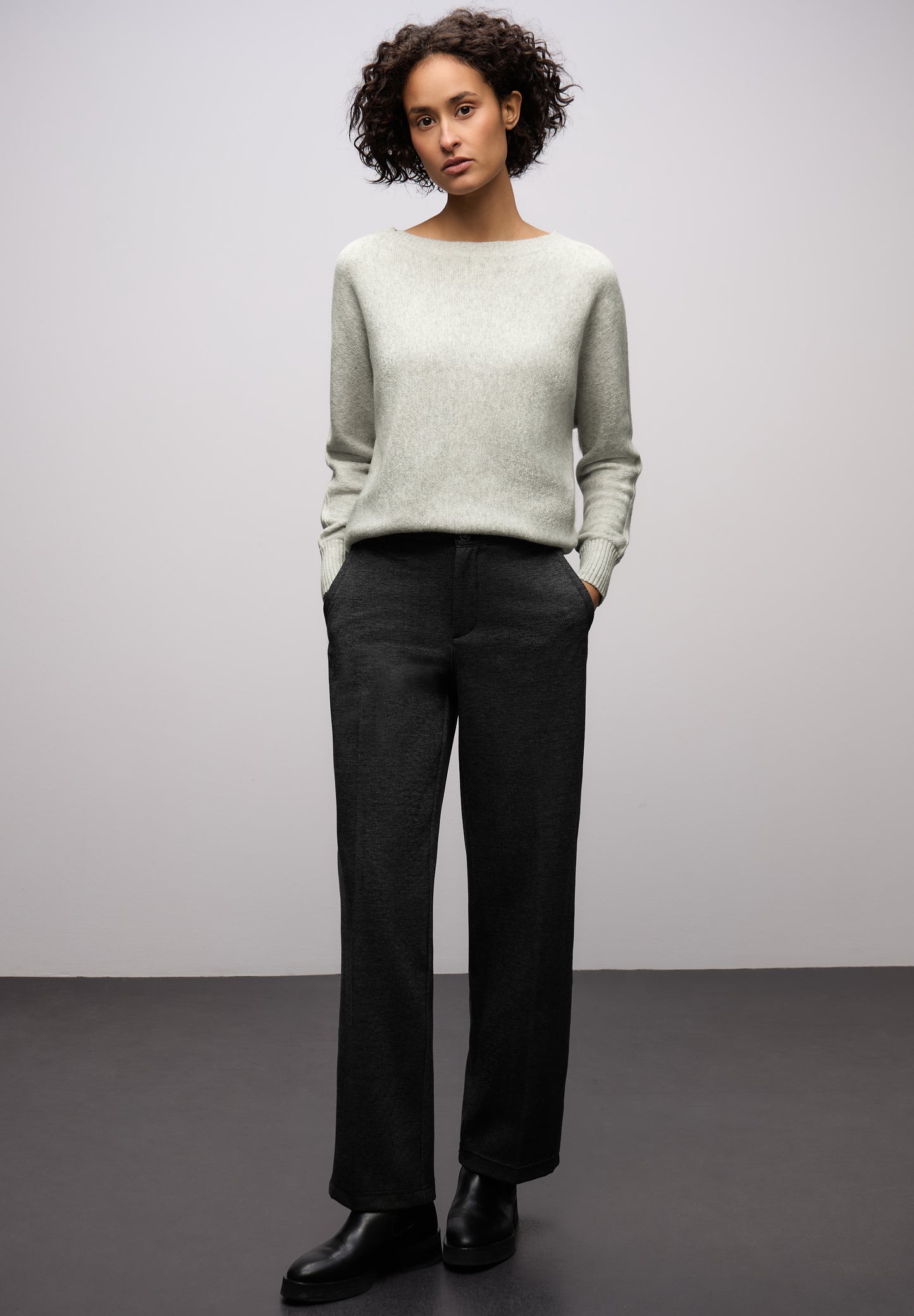 Street One Cosy Dolman Pullover - Farbe: pelican grey mel.