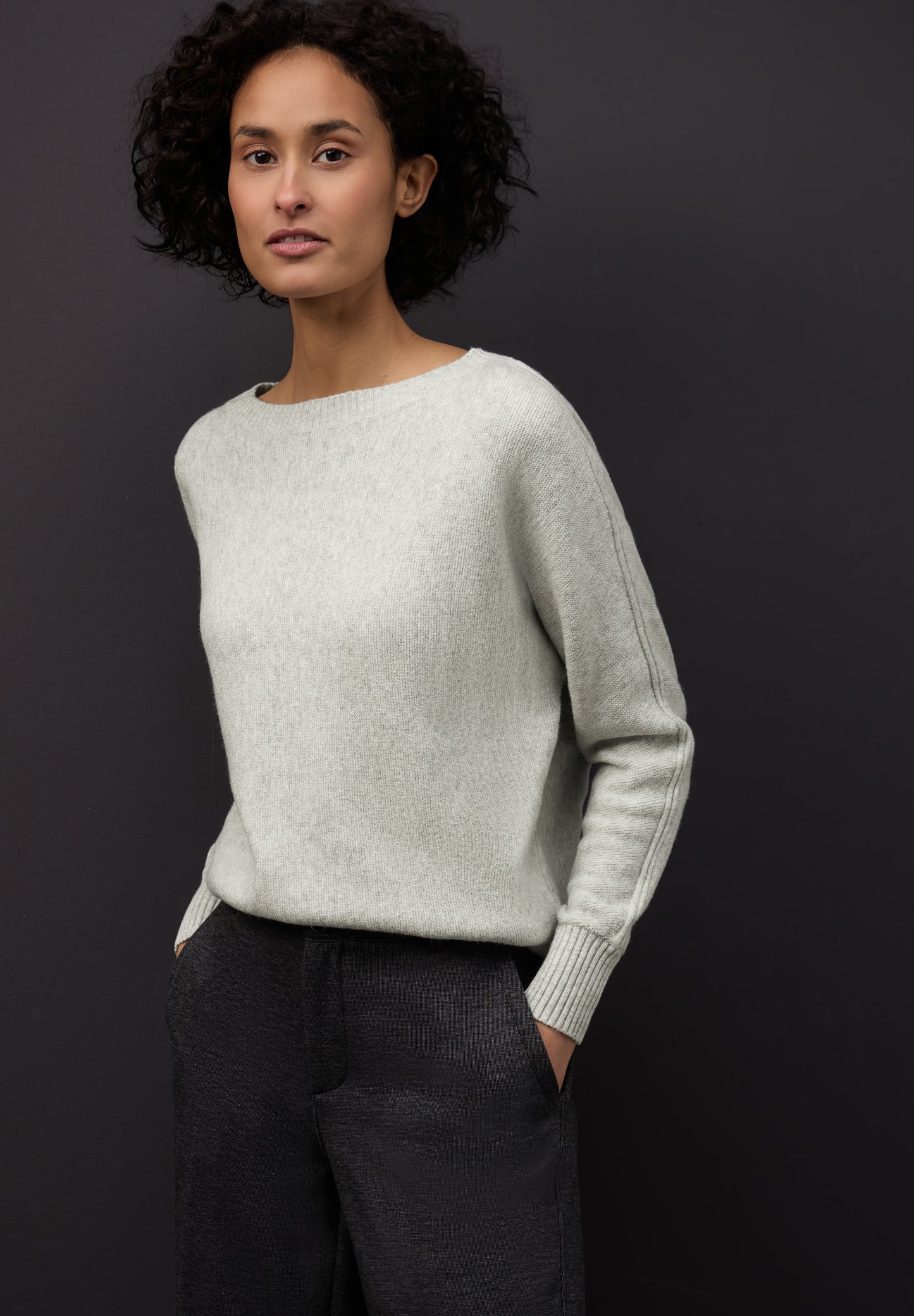 Street One Cosy Dolman Pullover - Farbe: pelican grey mel.