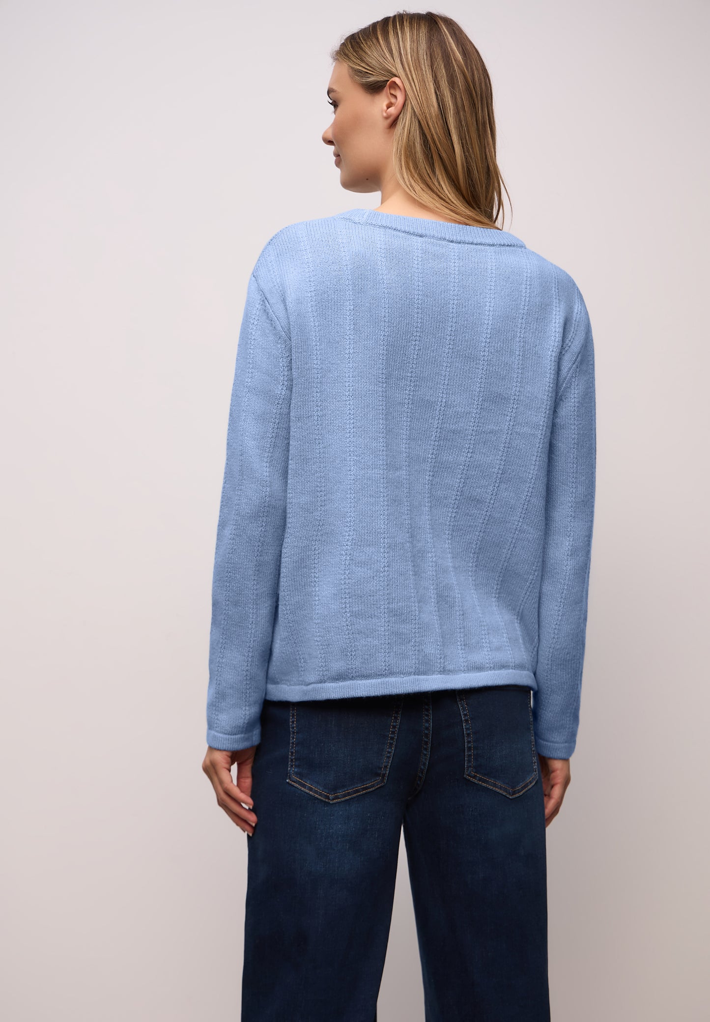 Street One - Strukturpullover - Farbe: frosted blue mel.