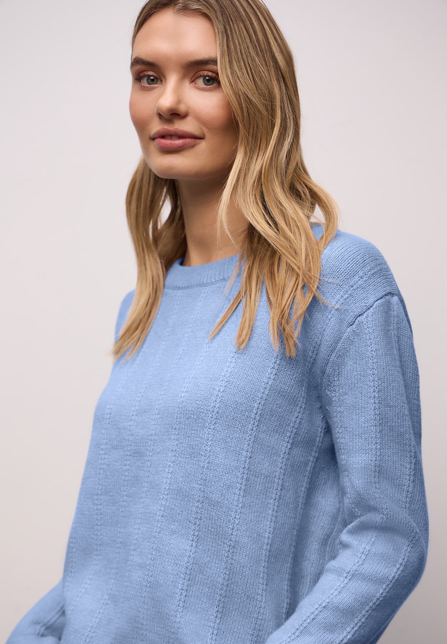 Street One - Strukturpullover - Farbe: frosted blue mel.