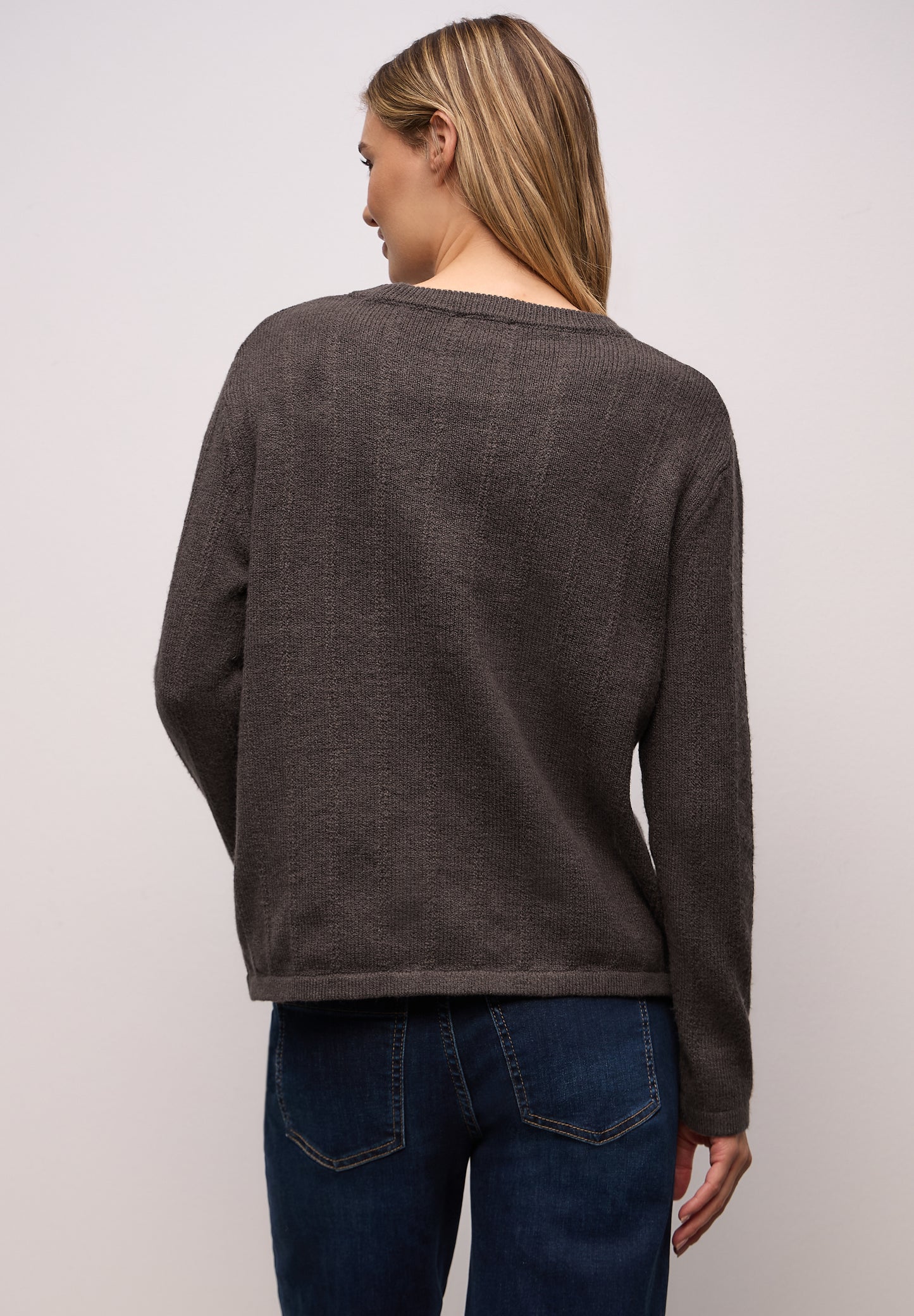 Street One - Strukturpullover - Farbe: rustic brown mel.