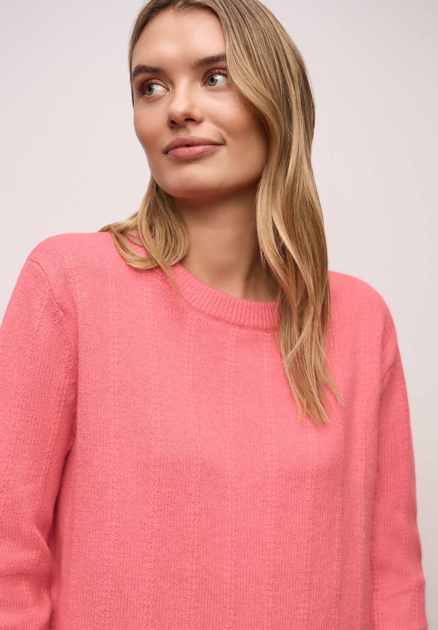 Street One - Strukturpullover - Farbe: striking coral mel.