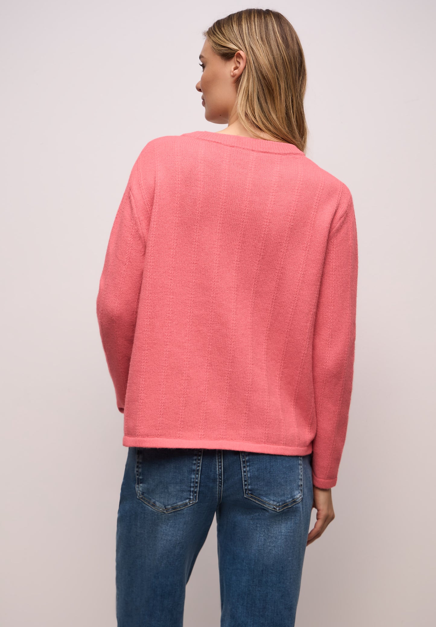 Street One - Strukturpullover - Farbe: striking coral mel.