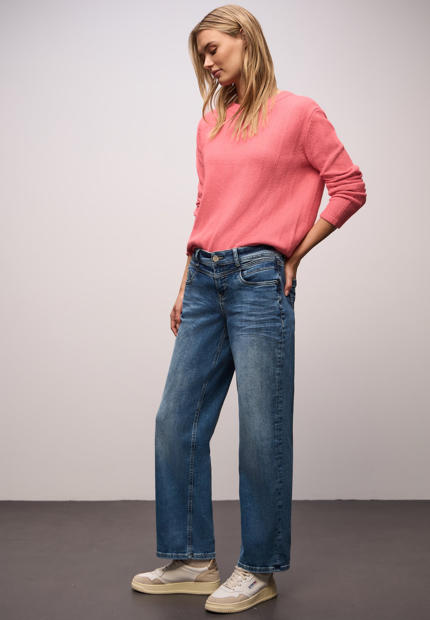 Street One - Strukturpullover - Farbe: striking coral mel.