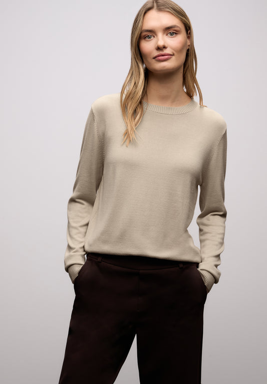 Street One - Basic Pullover - Farbe: cotton beige