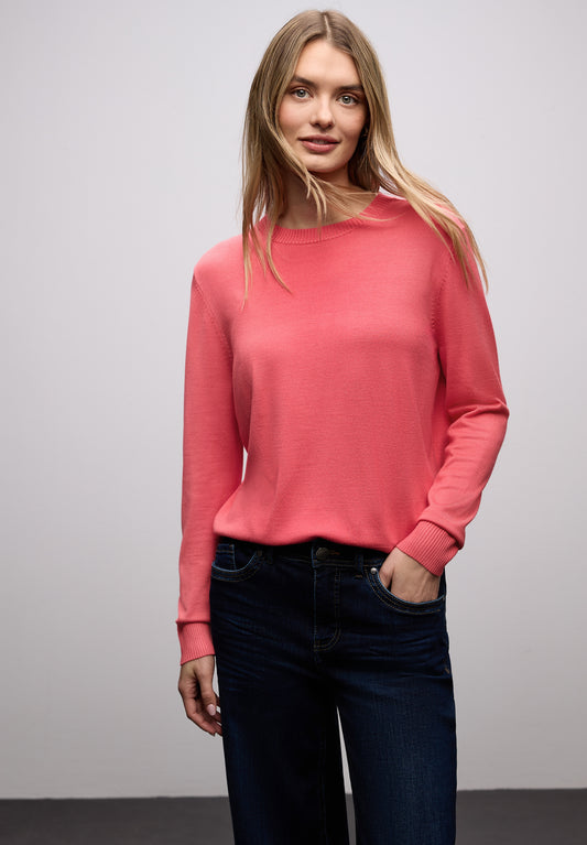Street One - Basic Pullover - Farbe: striking coral