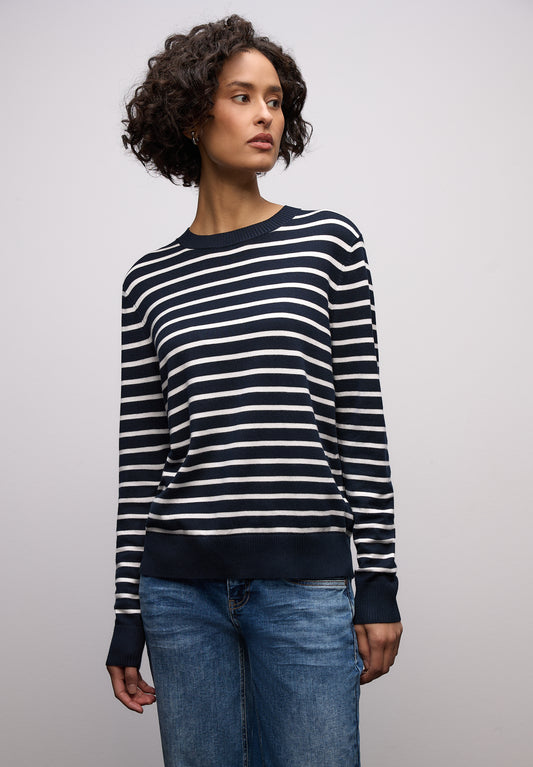 Street One - Gestreifter Pullover - Farbe: deep blue